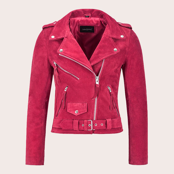 Women Suede Biker Jacket RUNWAY