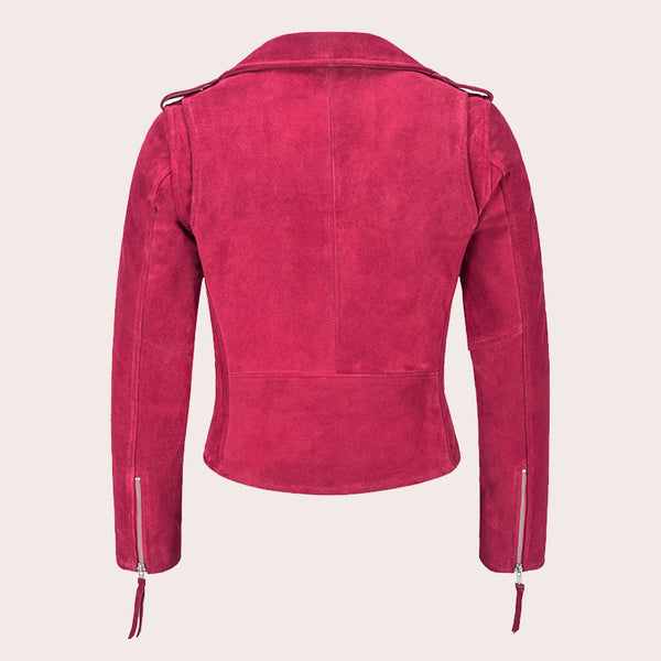 Women Suede Biker Jacket RUNWAY
