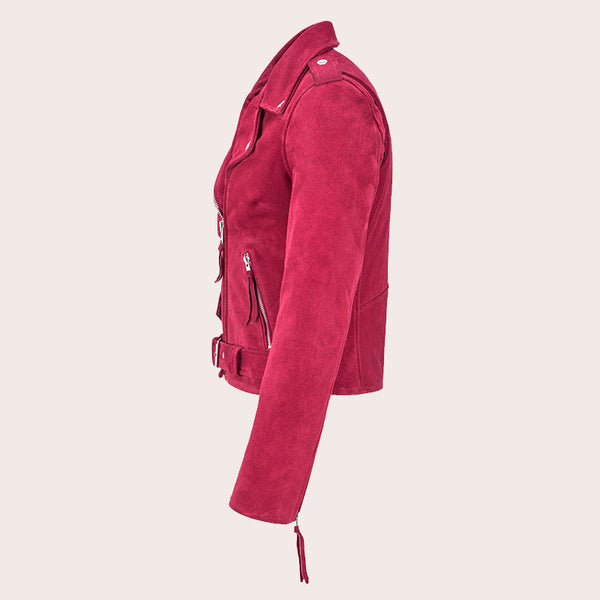 Women Suede Biker Jacket RUNWAY