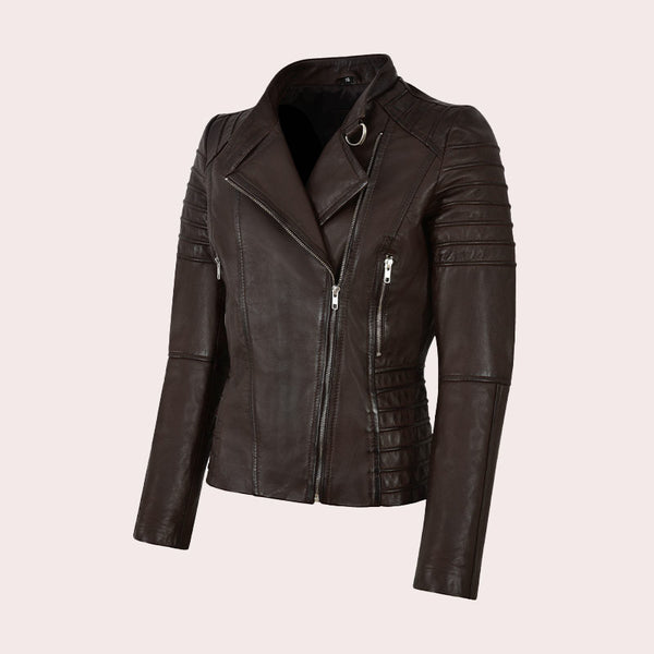 Women’s Leather Biker Jacket VELINA