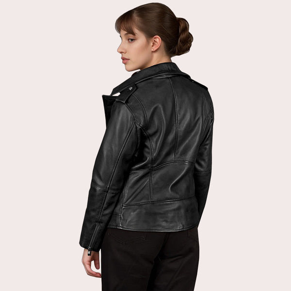Women Leather Biker Jacket WINSTED