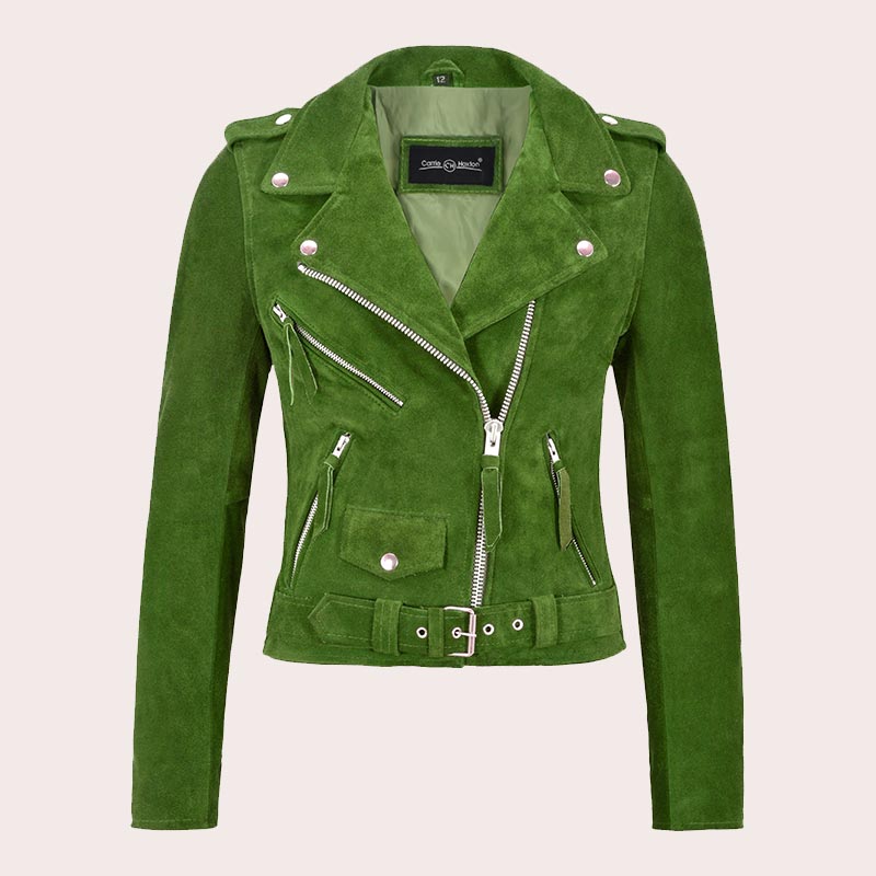 Women Suede Biker Jacket RUNWAY