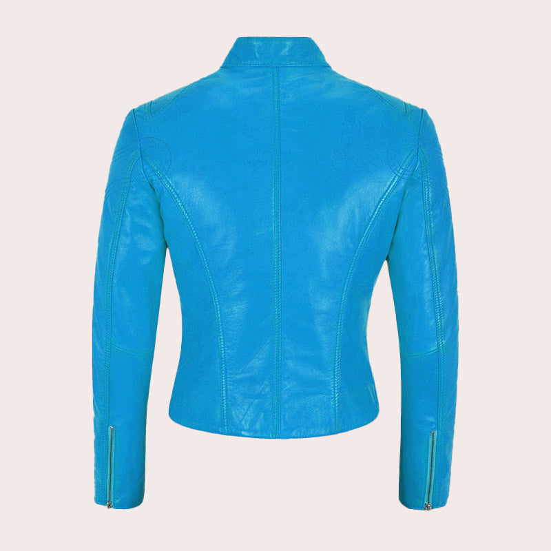 Racer Style Leather Jacket For Women VELOZ