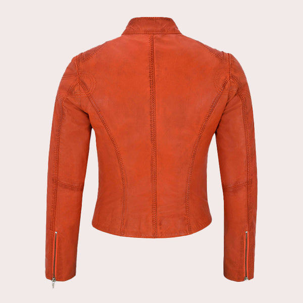 Racer Leather Jacket For Women VELOZ