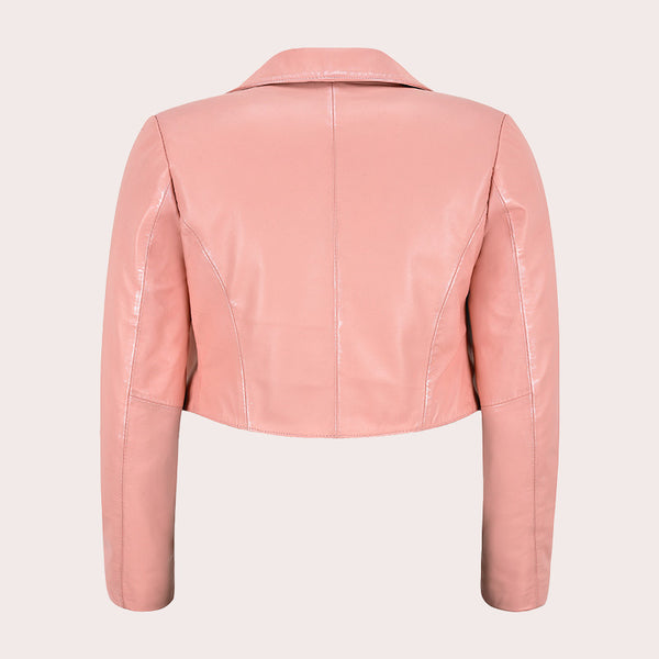 Women's Cropped Leather Blazer Jacket RENZA