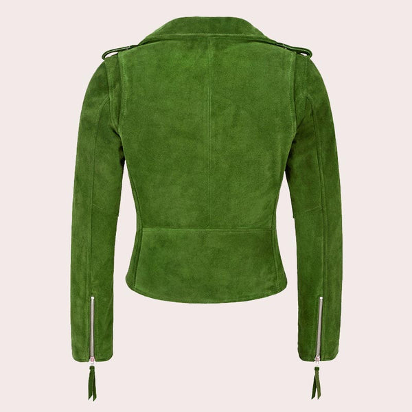 Women Suede Biker Jacket RUNWAY