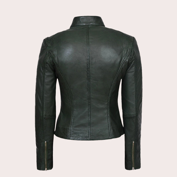 Racer Leather Jacket For Women VELOZ