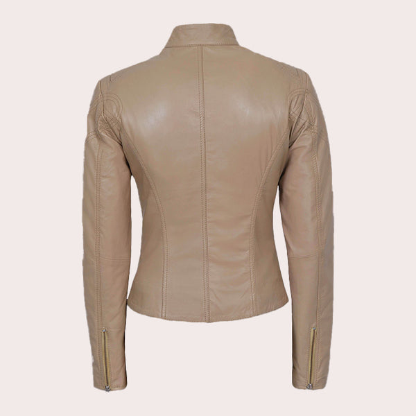 Racer Leather Jacket For Women VELOZ