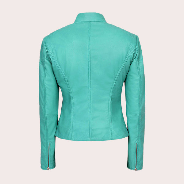 Racer Leather Jacket For Women VELOZ