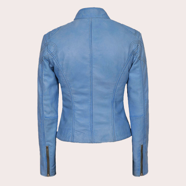 Racer Leather Jacket For Women VELOZ