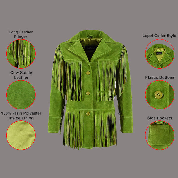 Women's Suede Fringe Jacket AURA