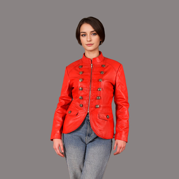 Women Military Style Leather Jacket VALOR