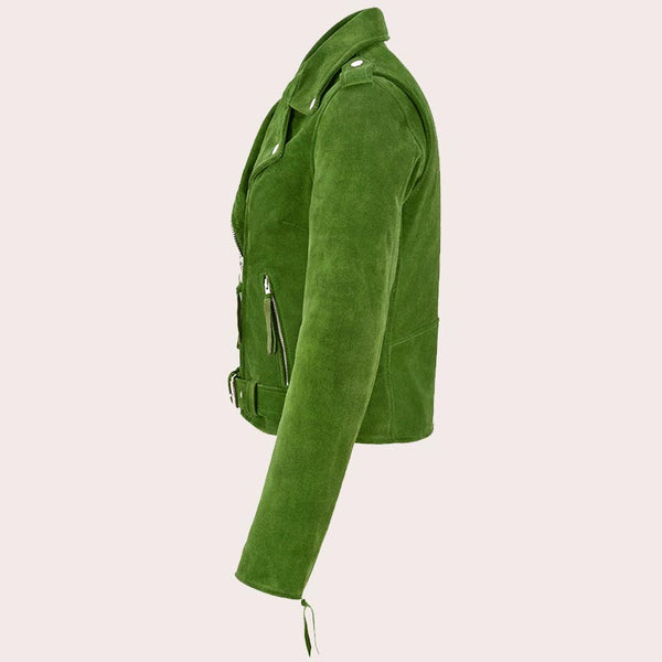 Women Suede Biker Jacket RUNWAY
