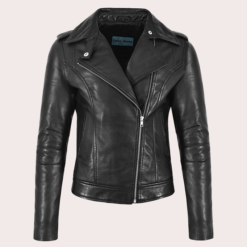 Women Leather Biker Jacket WINSTED