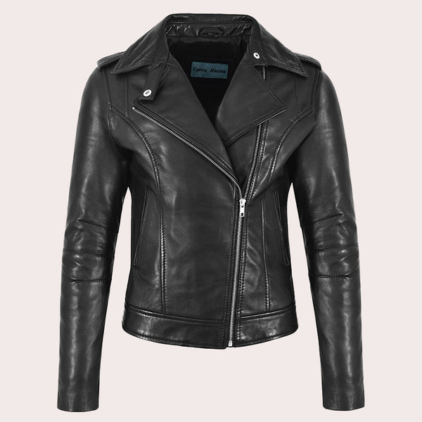 Women Leather Biker Jacket WINSTED