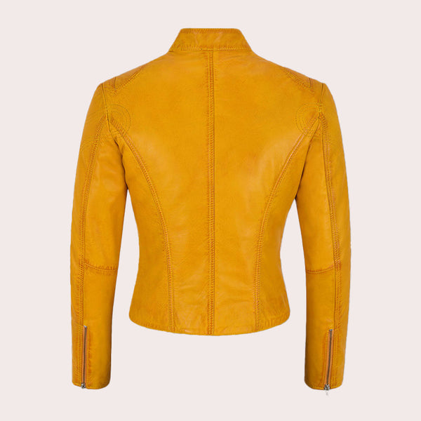 Racer Style Leather Jacket For Women VELOZ