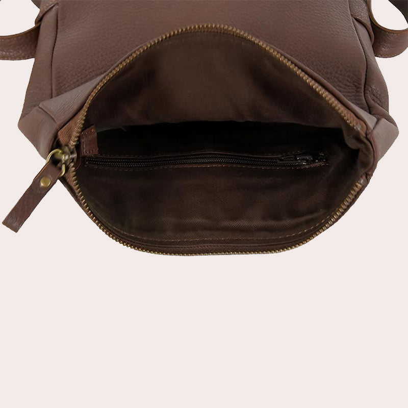 Women's Soft Leather Crossbody Brown Shoulder Bag Bubble Leather Slim Tote Purse