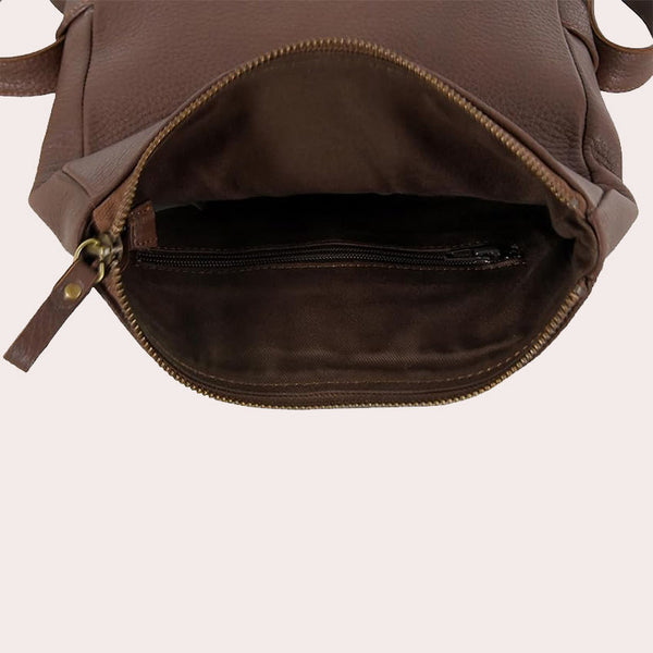 Women's Soft Leather Crossbody Brown Shoulder Bag Bubble Leather Slim Tote Purse