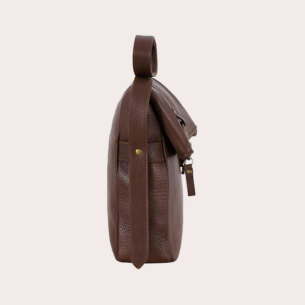 Women's Soft Leather Crossbody Brown Shoulder Bag Bubble Leather Slim Tote Purse