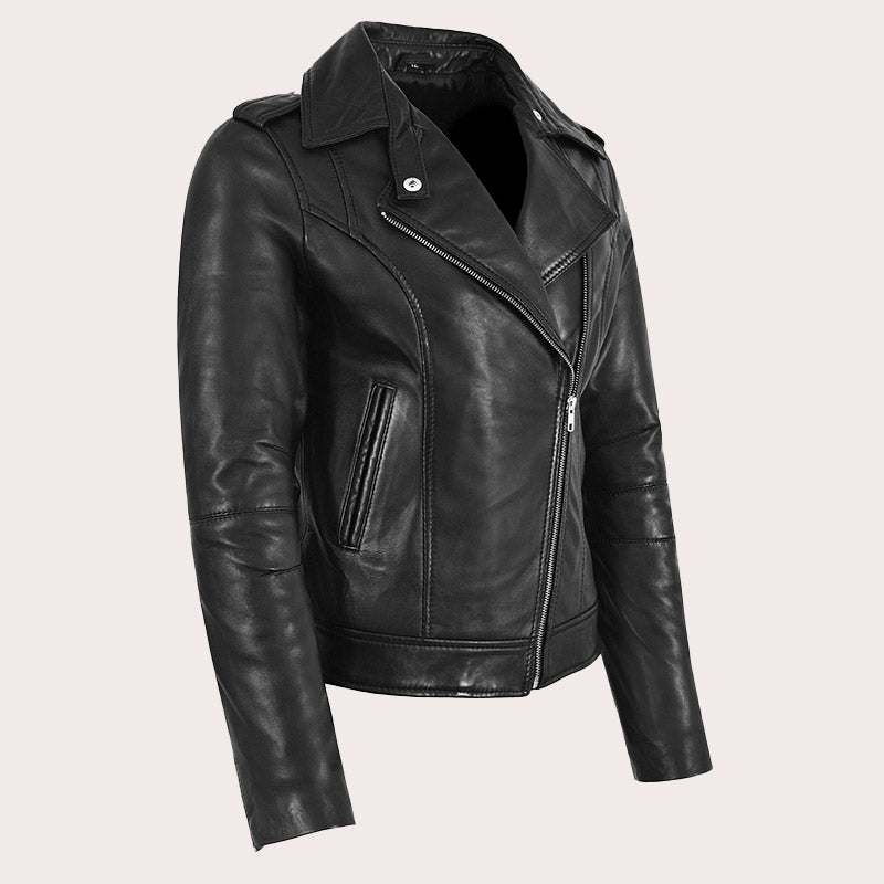 Women Leather Biker Jacket WINSTED