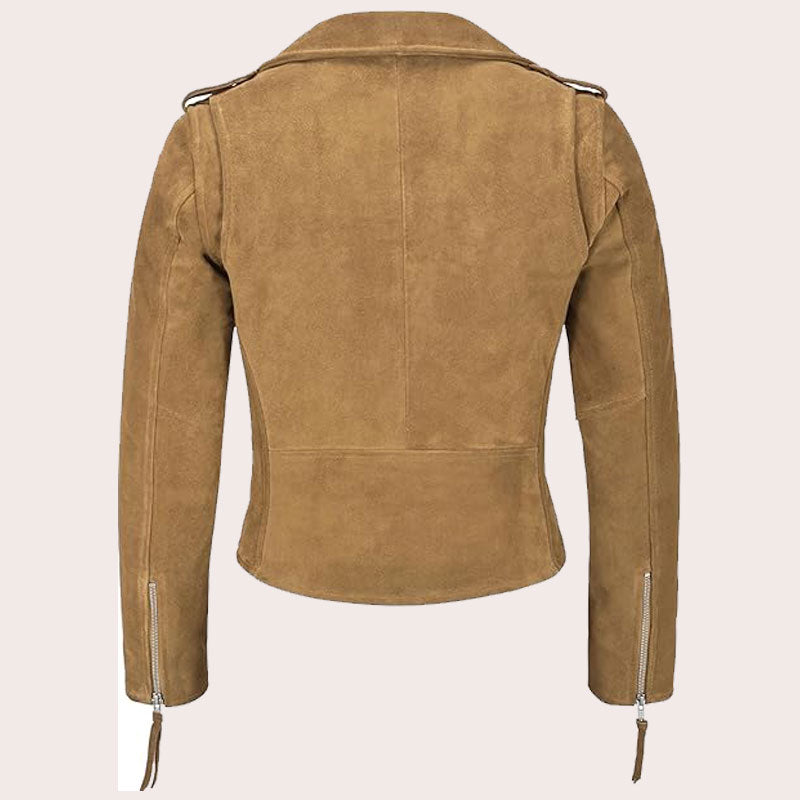 Women Suede Biker Jacket RUNWAY