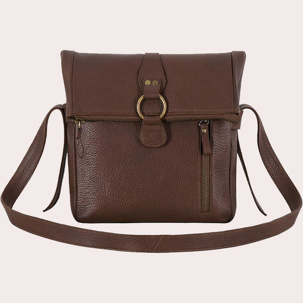 Women's Soft Leather Crossbody Brown Shoulder Bag Bubble Leather Slim Tote Purse