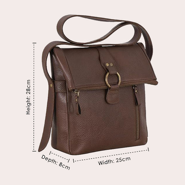 Women's Soft Leather Crossbody Brown Shoulder Bag Bubble Leather Slim Tote Purse