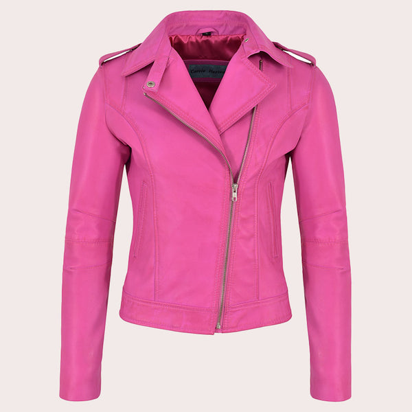 Women Leather Biker Jacket WINSTED