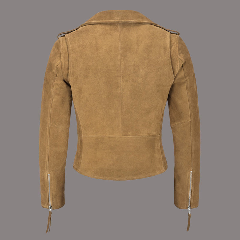 Women Suede Biker Jacket RUNWAY