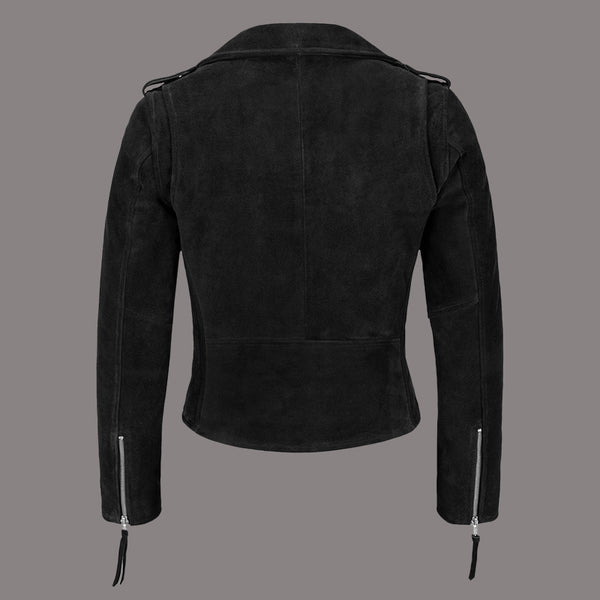 Women Suede Biker Jacket RUNWAY