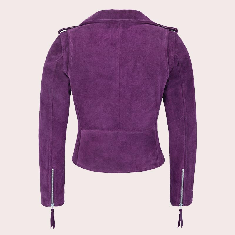 Women Suede Biker Jacket RUNWAY