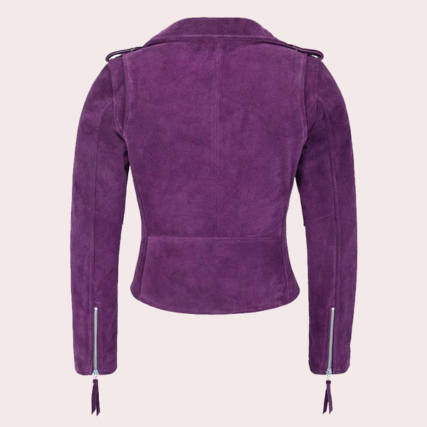 Women Suede Biker Jacket RUNWAY
