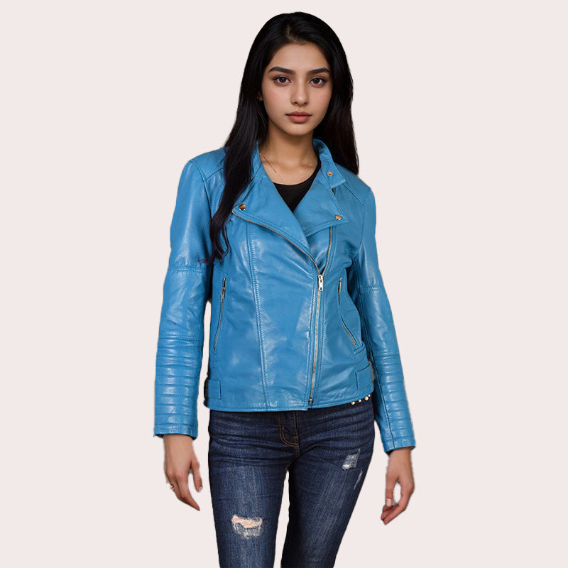 Leather Biker Jacket for Women SKIDDAW