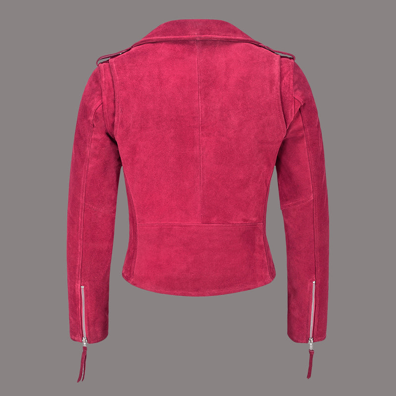 Women Suede Biker Jacket RUNWAY