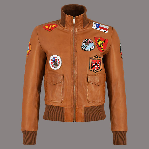 Top Gun Leather Jacket For Women Kelly McGillis