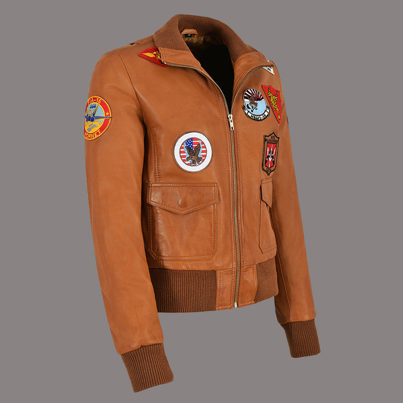 Top Gun Leather Jacket For Women Kelly McGillis