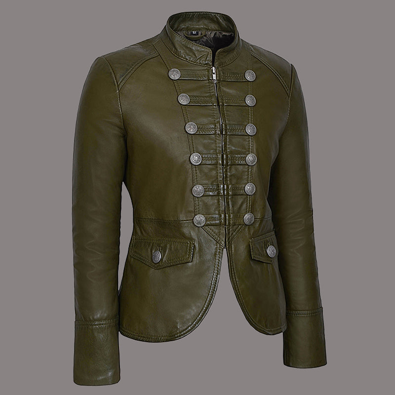 Women Military Style Leather Jacket VALOR