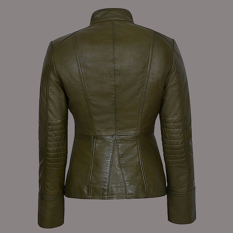 Women Military Style Leather Jacket VALOR