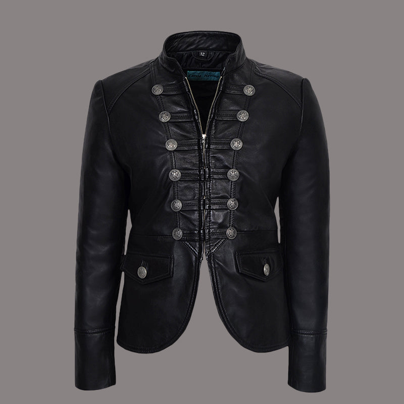 Women Military Style Leather Jacket VALOR