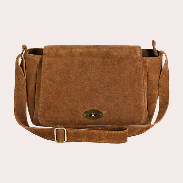 Women’s Suede Leather Crossbody Bag Boho Chic Handmade Messenger Shoulder Purse