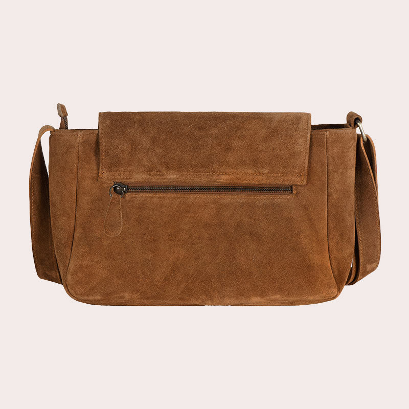 Women’s Suede Leather Crossbody Bag Boho Chic Handmade Messenger Shoulder Purse
