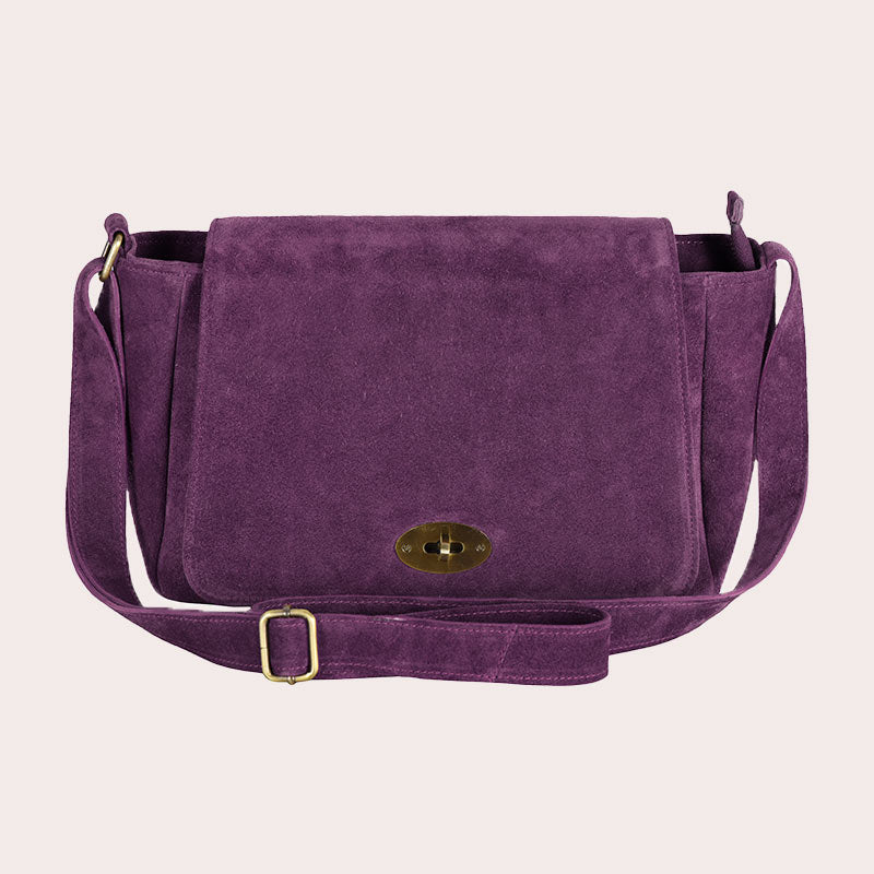 Women’s Suede Leather Crossbody Bag Boho Chic Handmade Messenger Shoulder Purse