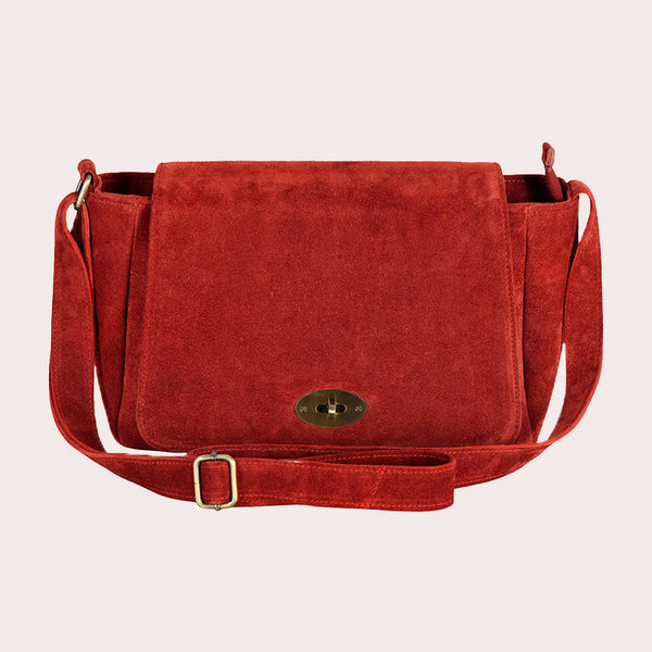 Women’s Suede Leather Crossbody Bag Boho Chic Handmade Messenger Shoulder Purse