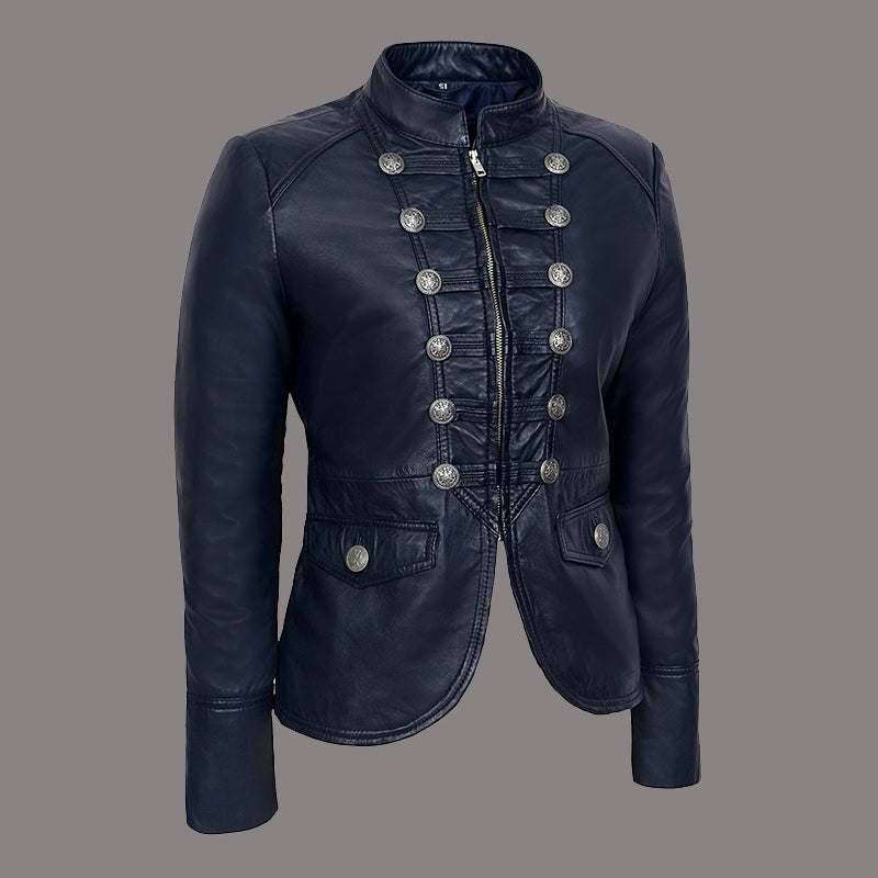 Women Military Style Leather Jacket VALOR