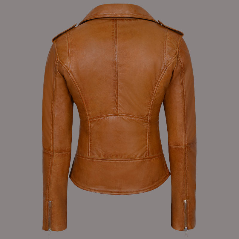 Women Leather Moto Jacket WINSTED