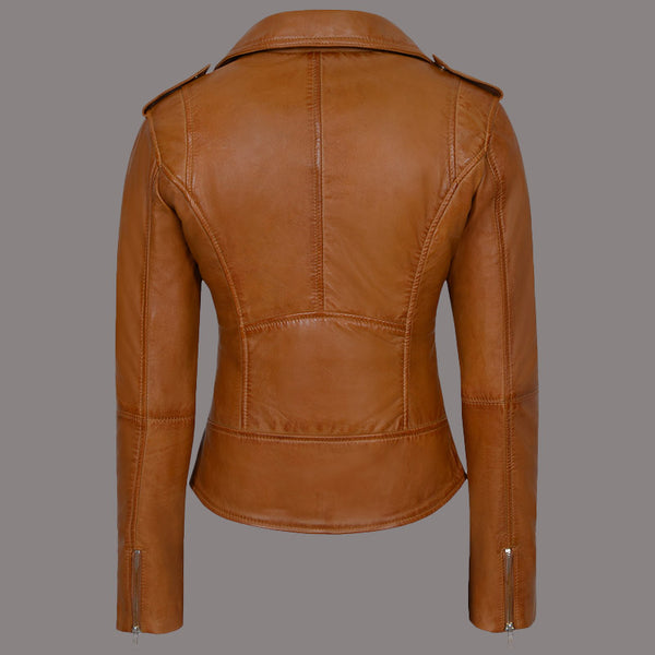 Women Leather Moto Jacket WINSTED