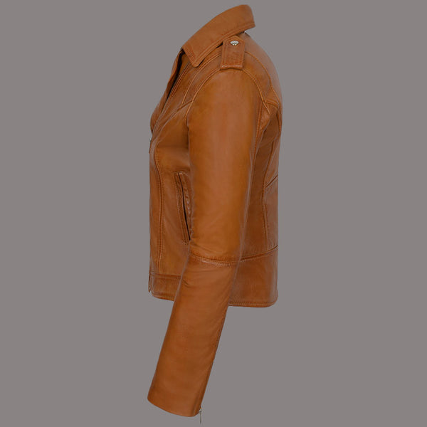 Women Leather Moto Jacket WINSTED