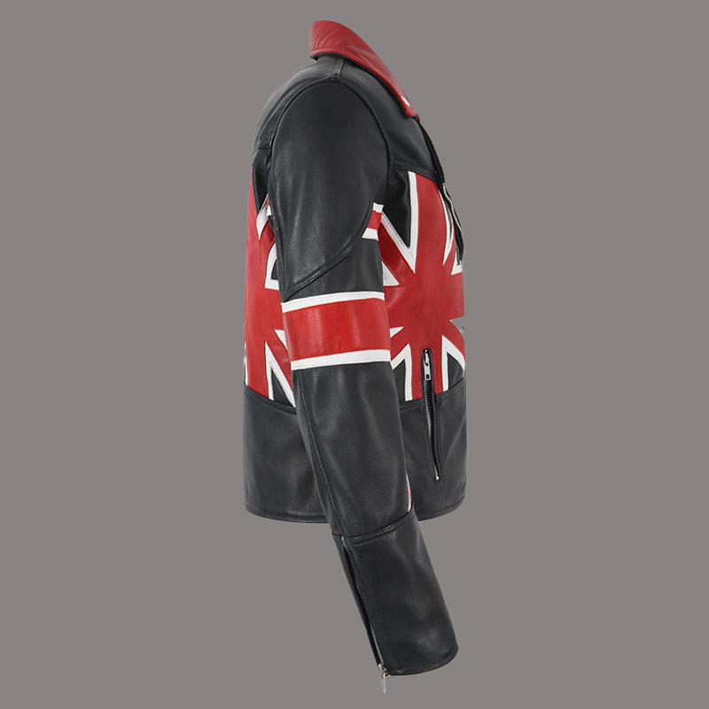 UNION JACK Women Leather Biker Jacket