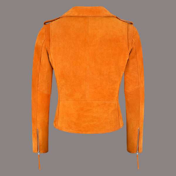 Women Suede Biker Jacket RUNWAY