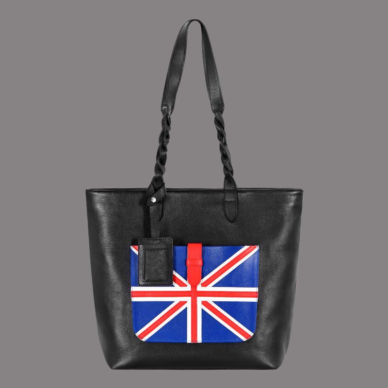 Women's Union Flag Large Leather Shopper Tote Bag